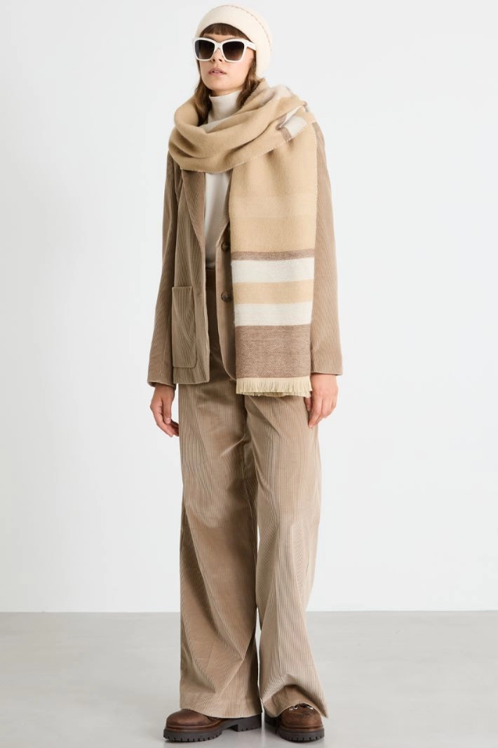 Velvet blazer - BEIGE