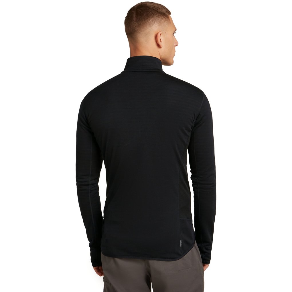 Icebreaker Merino 300 RealFleece™ Descender Longsleeve Zip Men - Black