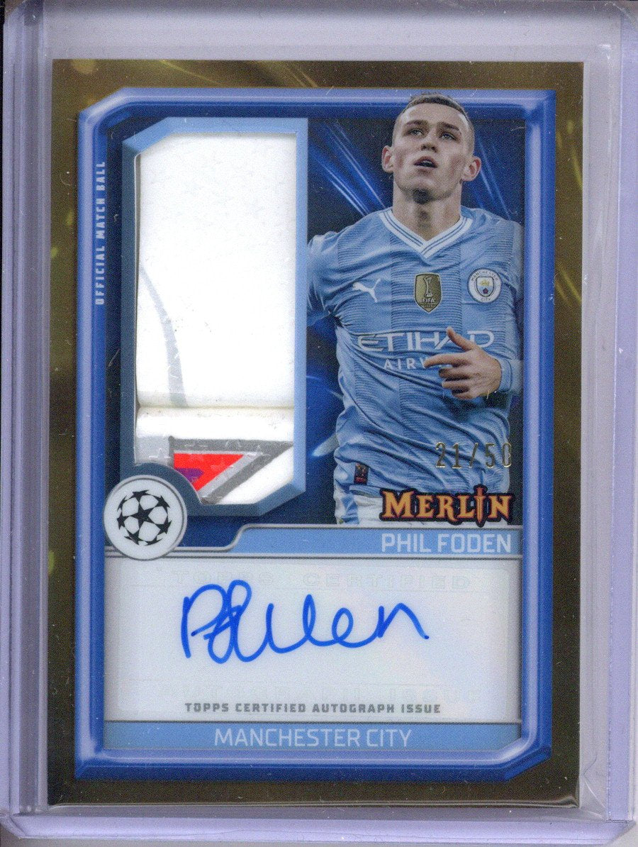 23/24 Merlin Phil Foden Gold Match Ball Auto #D 21/50