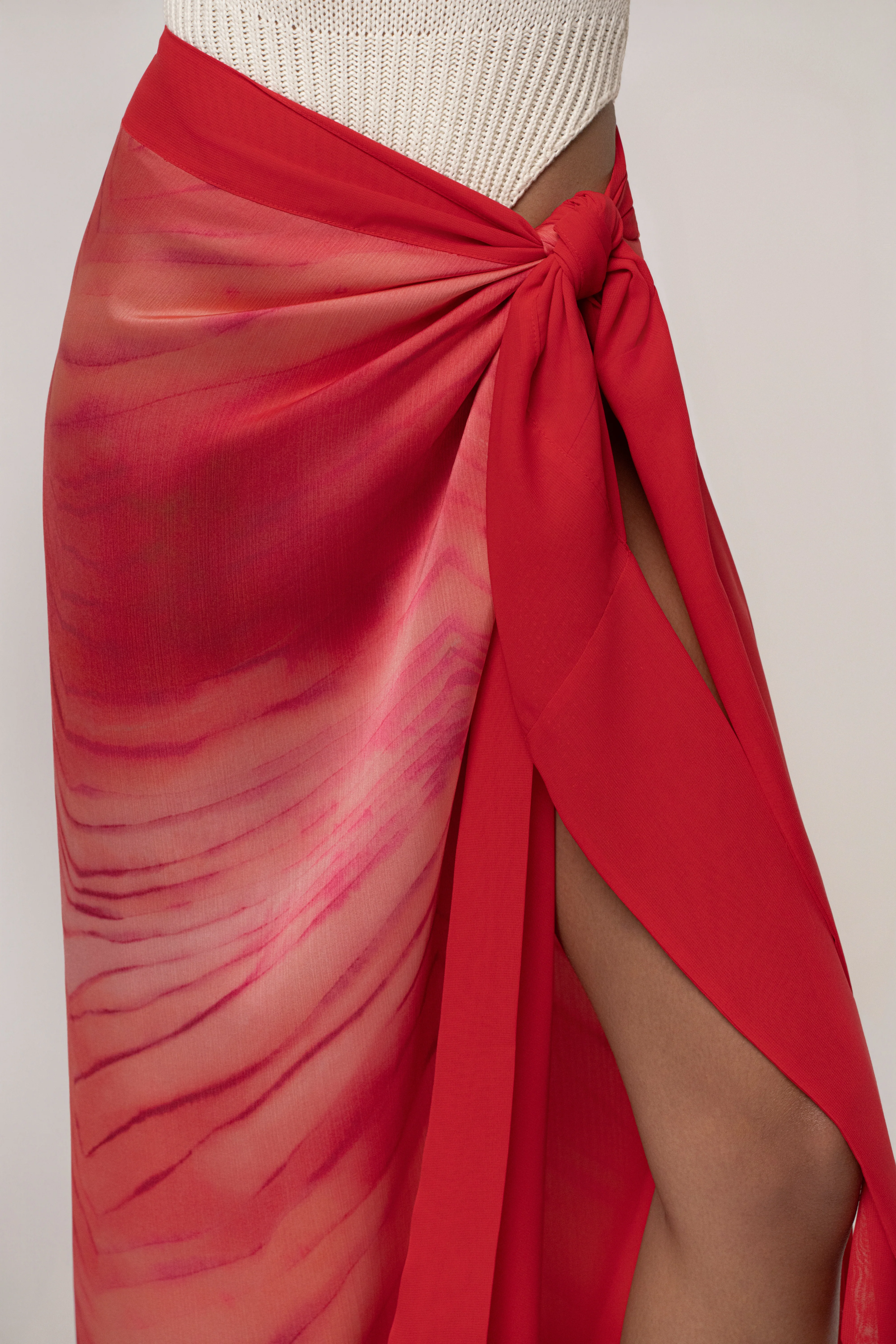Red Bahía Wrap Skirt