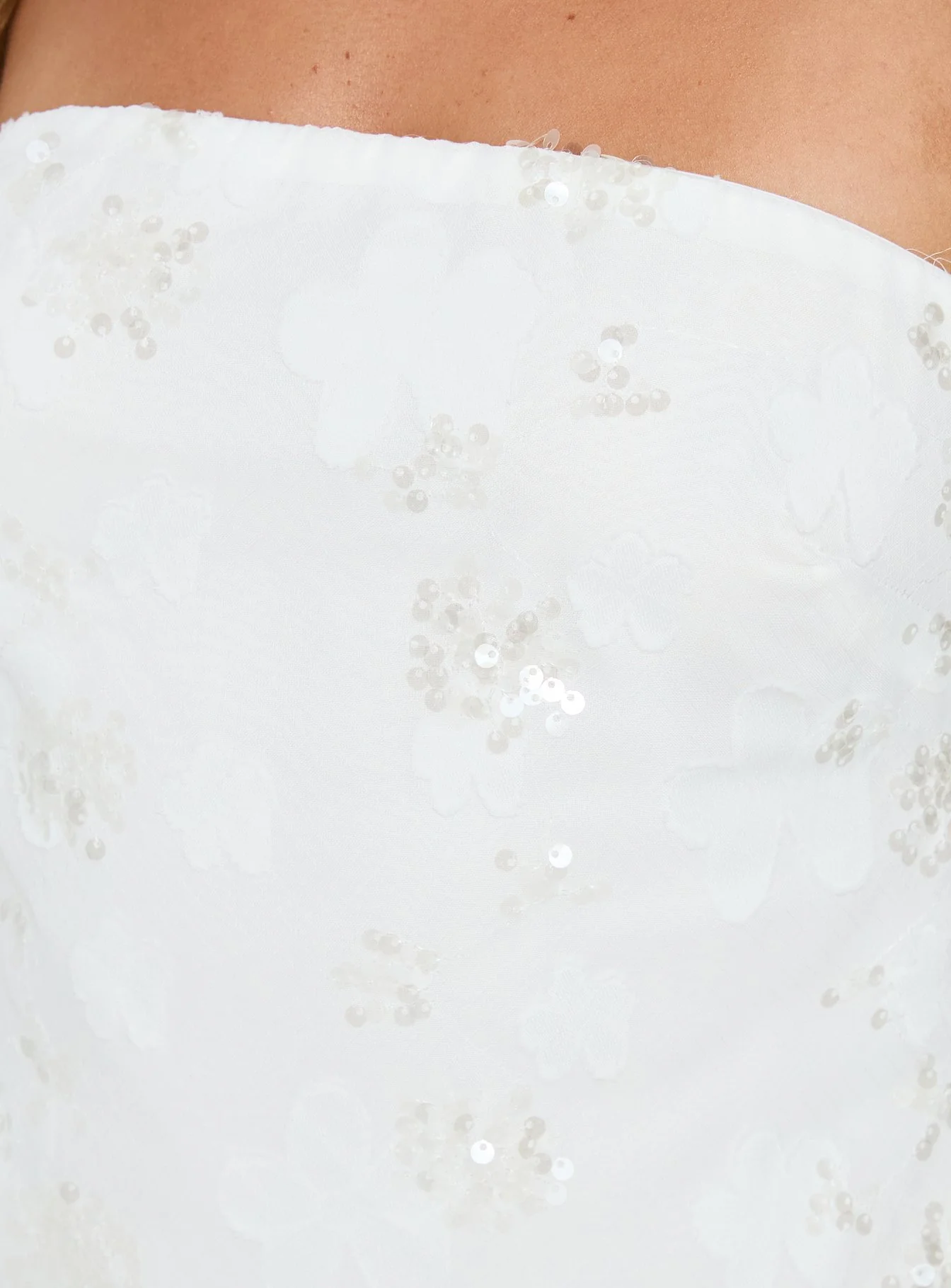 Karlottie Strapless Mini Dress White Burnout