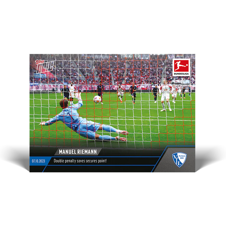 Topps UK - Manuel Riemann - Double penalty saves secures point! - Bundesliga TOPPS NOW® Card #43