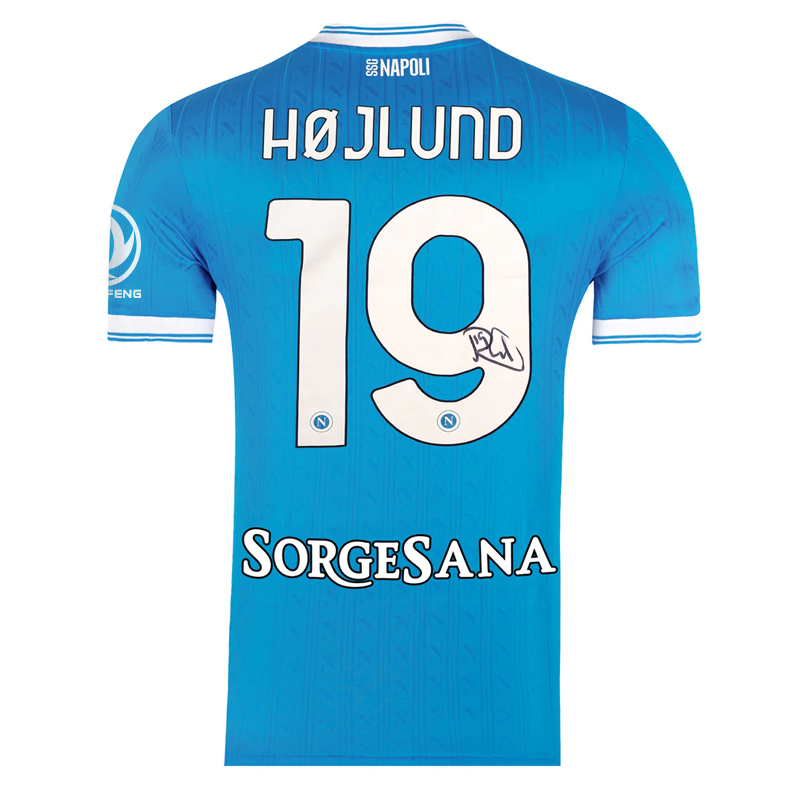 SSC Napoli Match Jersey Home 2025/2026 Signed by Hojlund in Premium Box