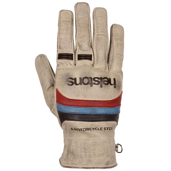 Helstons mora soft leather gloves - beige / blueRef: HS0745