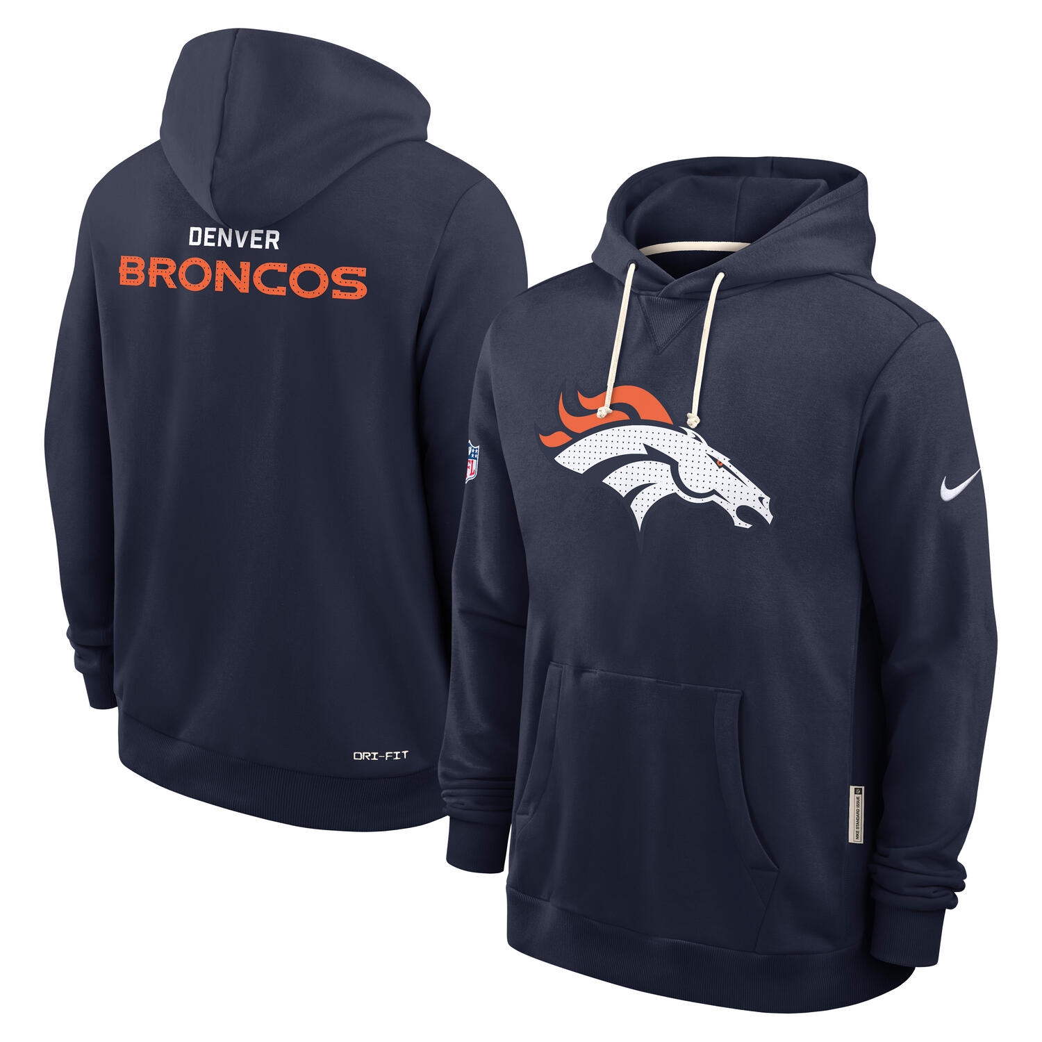 Denver Broncos 2025 NFL Sideline Nike Standard Issue Hoodie Navy