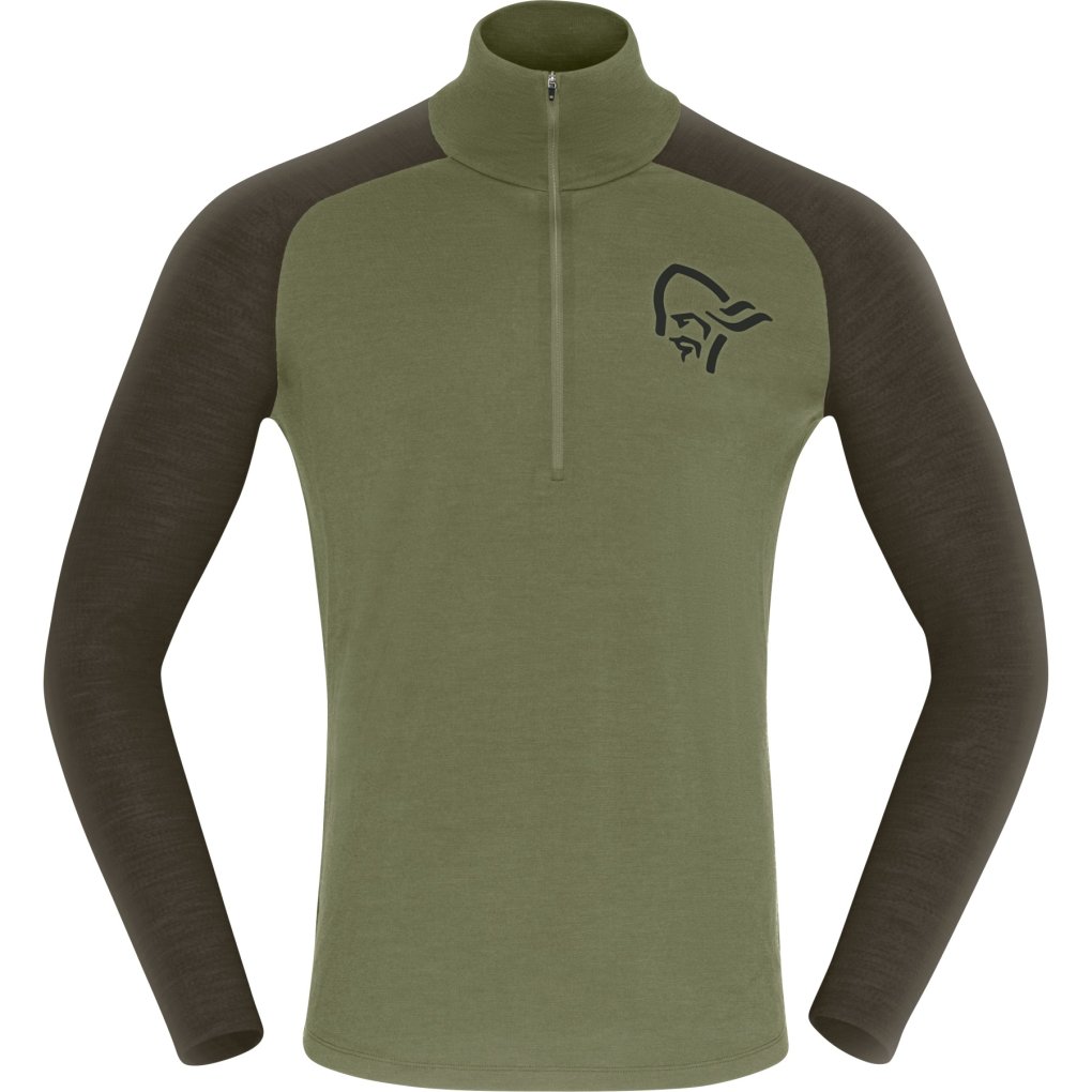 Norrona femund pureUll Zip Neck Shirt Men - Loden Green