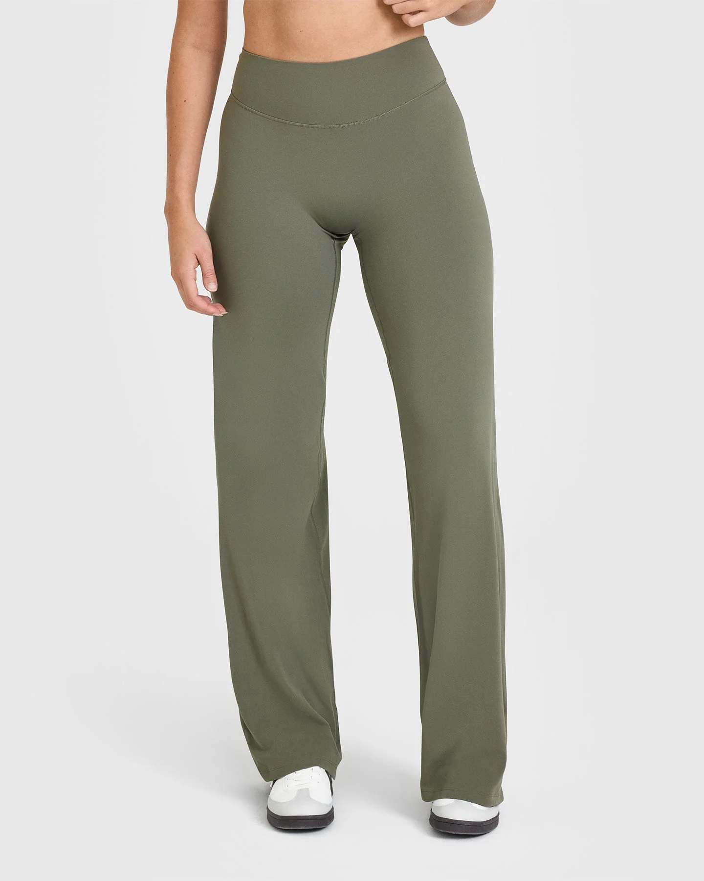SoftMotion™ Straight Leg Bottoms with White Logo | Alpine Green