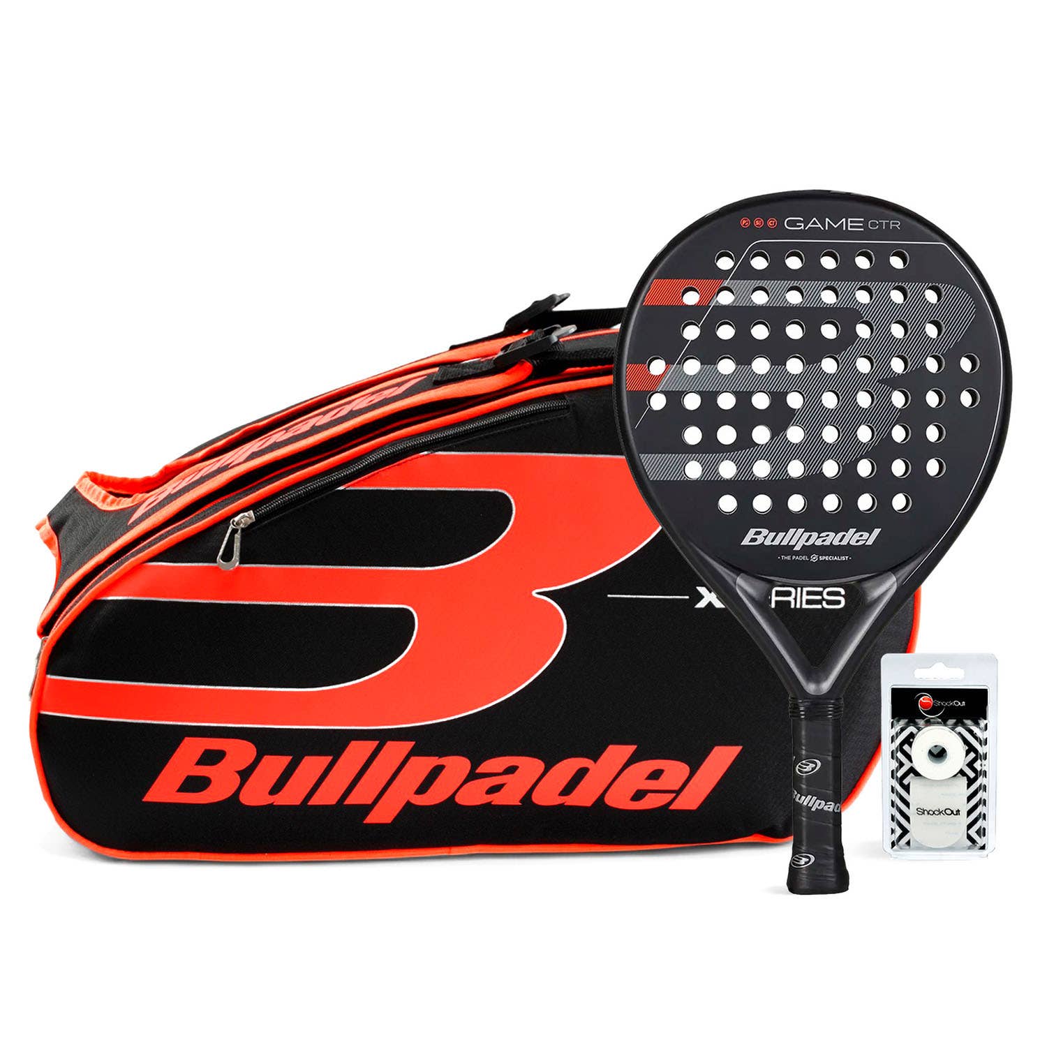 PACK BULLPADEL GAME CONTROL BLACK PADEL BAG X-SERIES ORANGE