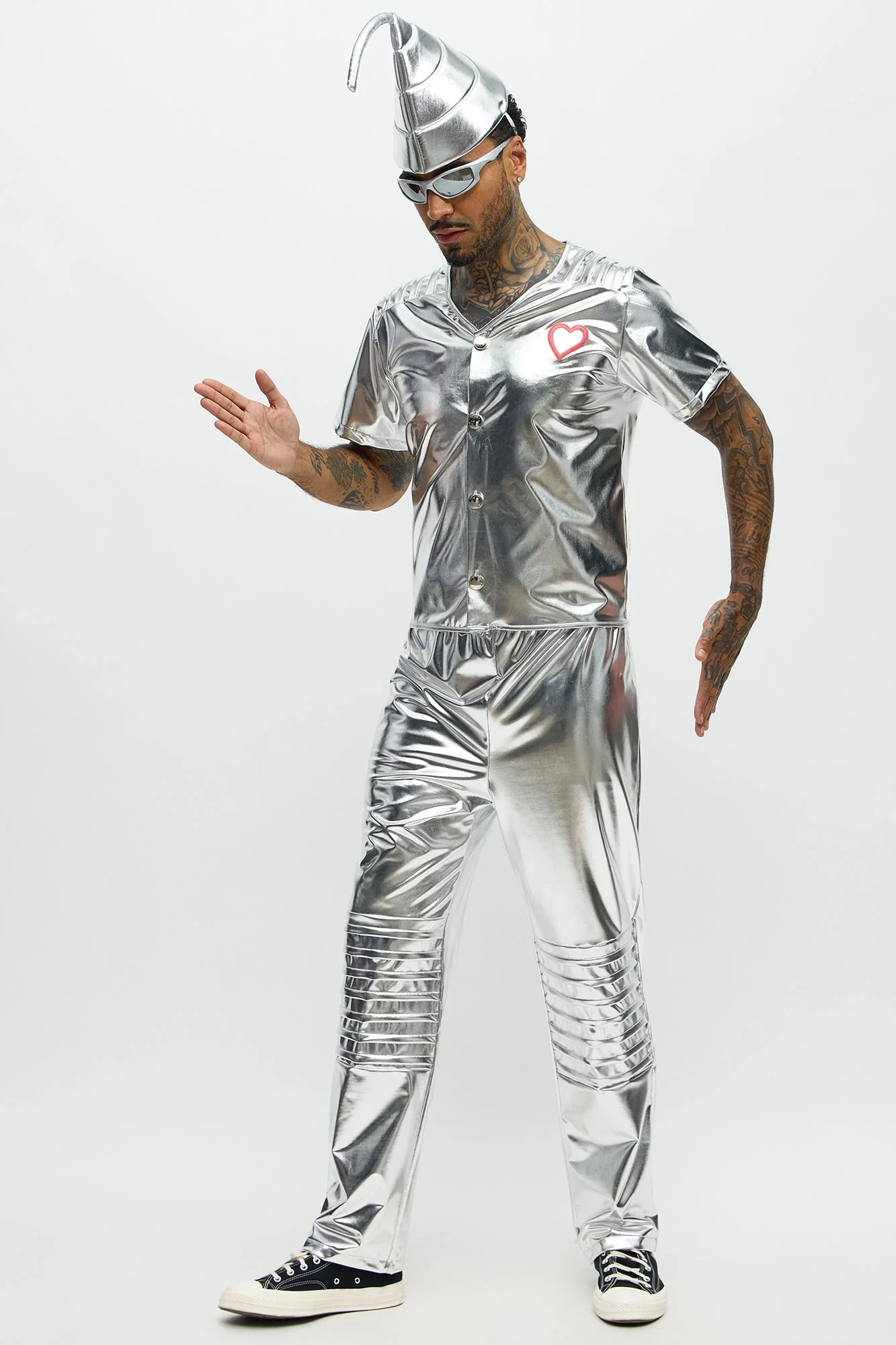 Man Of Tin 4 Piece Halloween Costume - Silver