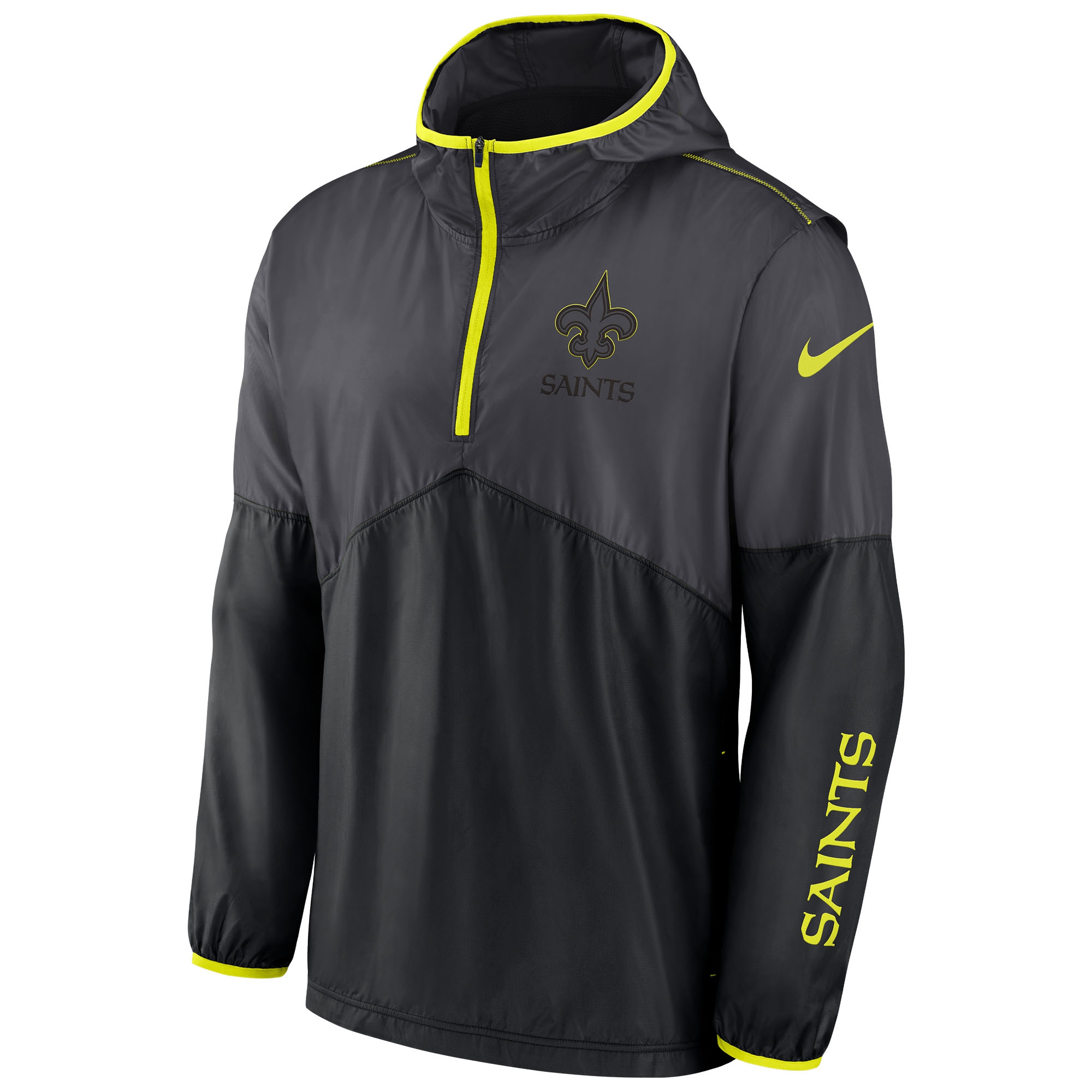 New Orleans Saints Nike VOLT Half-Zip NFL Jacket Black