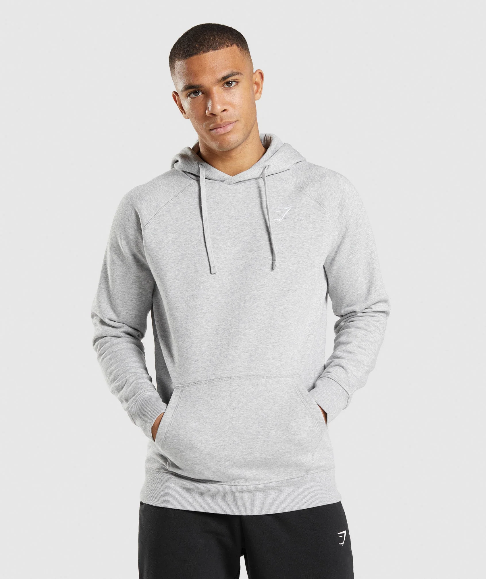 Crest Hoodie Light Grey Marl