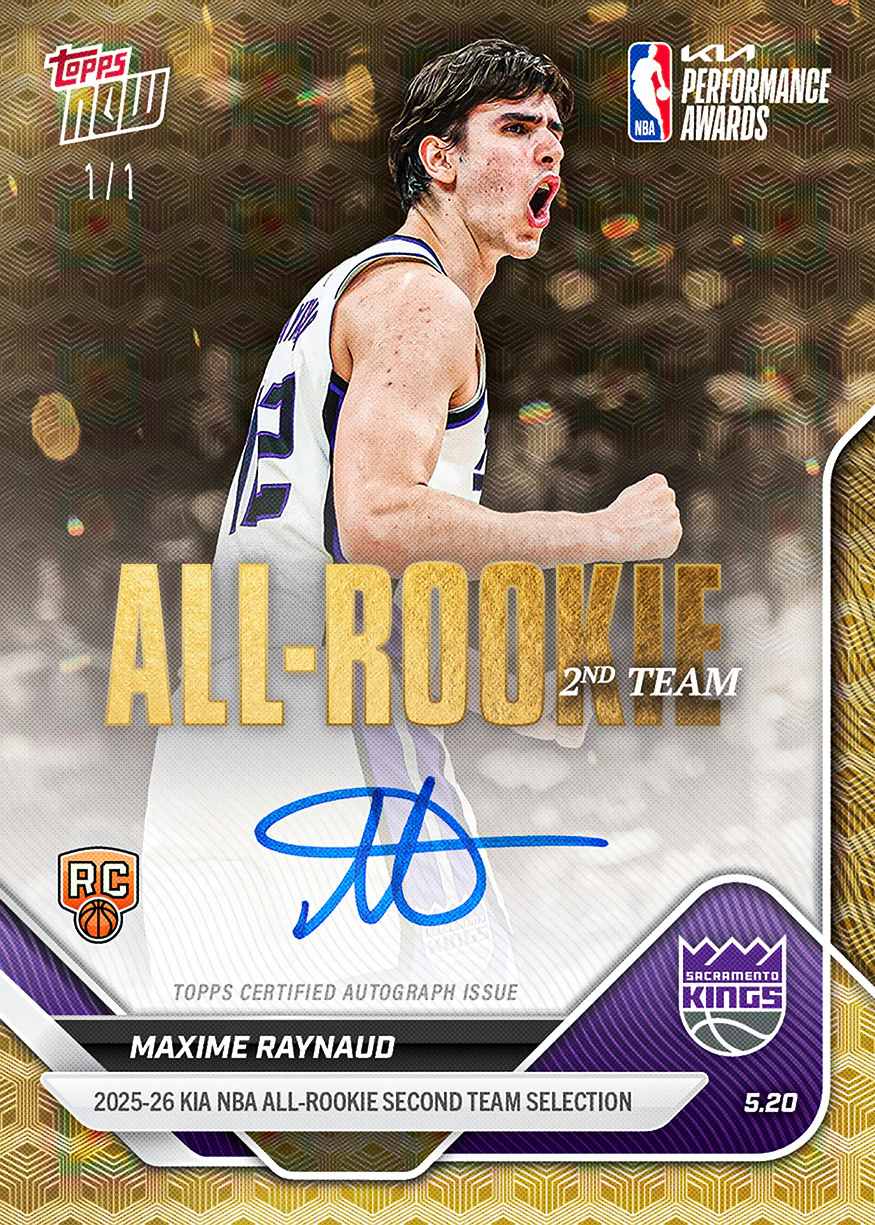 Maxime Raynaud - 2025-26 NBA Topps NOW® - Card AR06 - PR: 1055