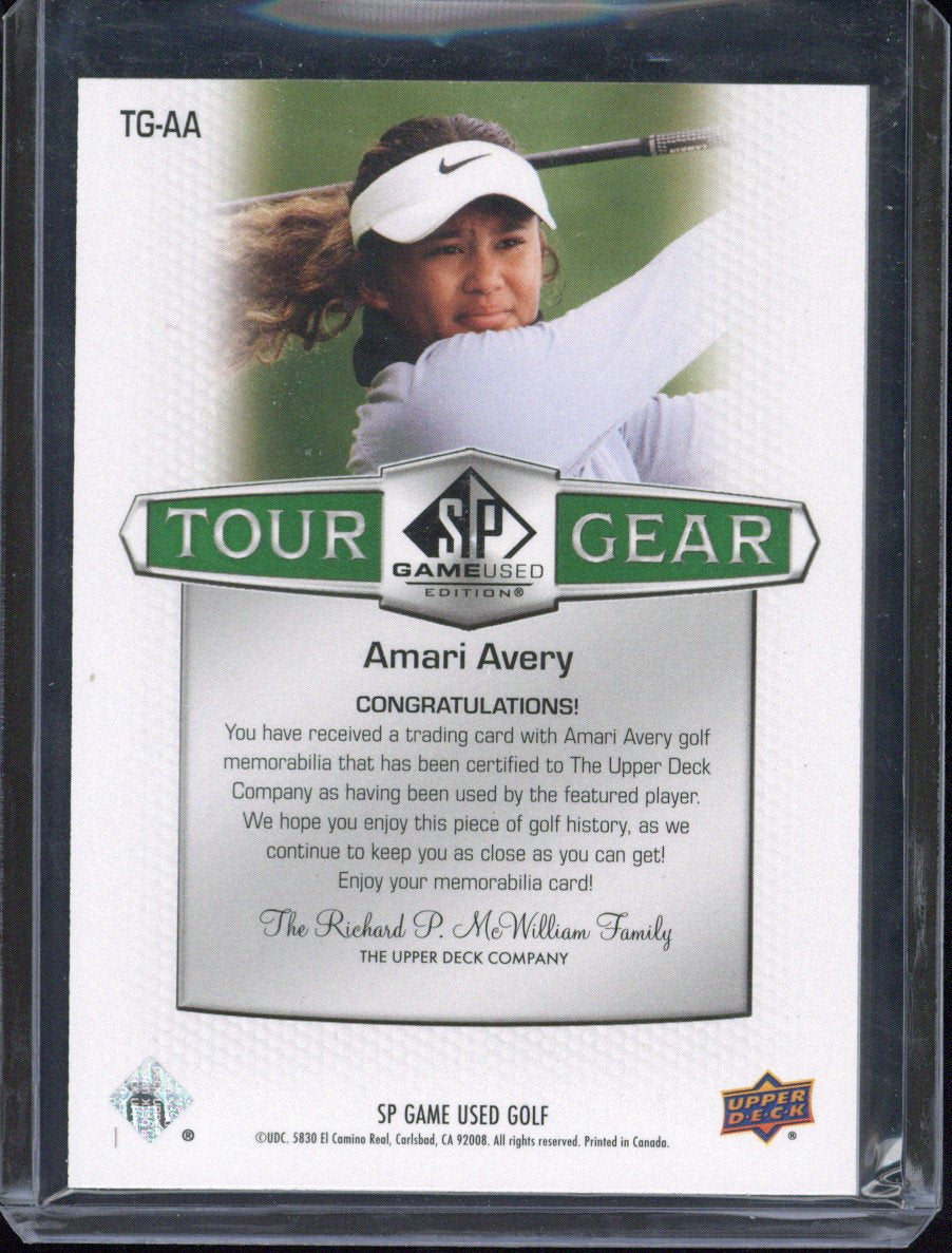 Upper Deck SP Game Used Golf Amari Avery Relic #TG-AA