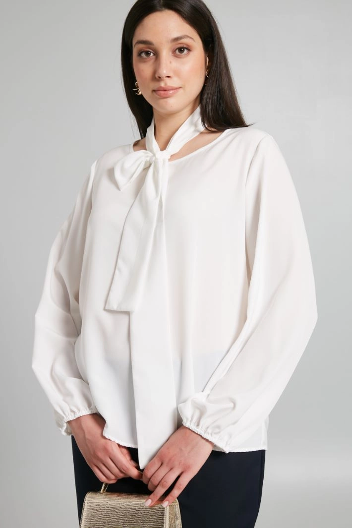 Blouse with foulard - WHITE
