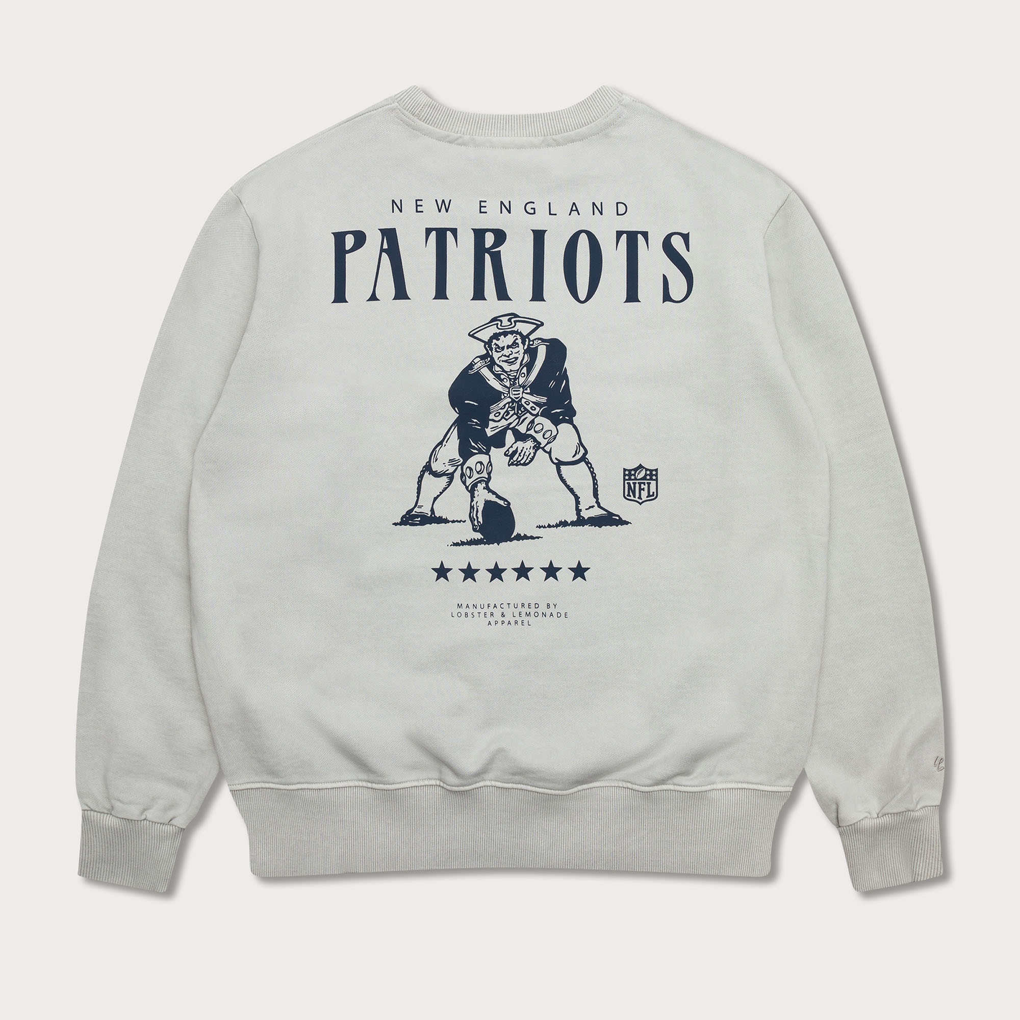 New England Patriots L&L '96 Classics NFL Crewneck Sweater Gray