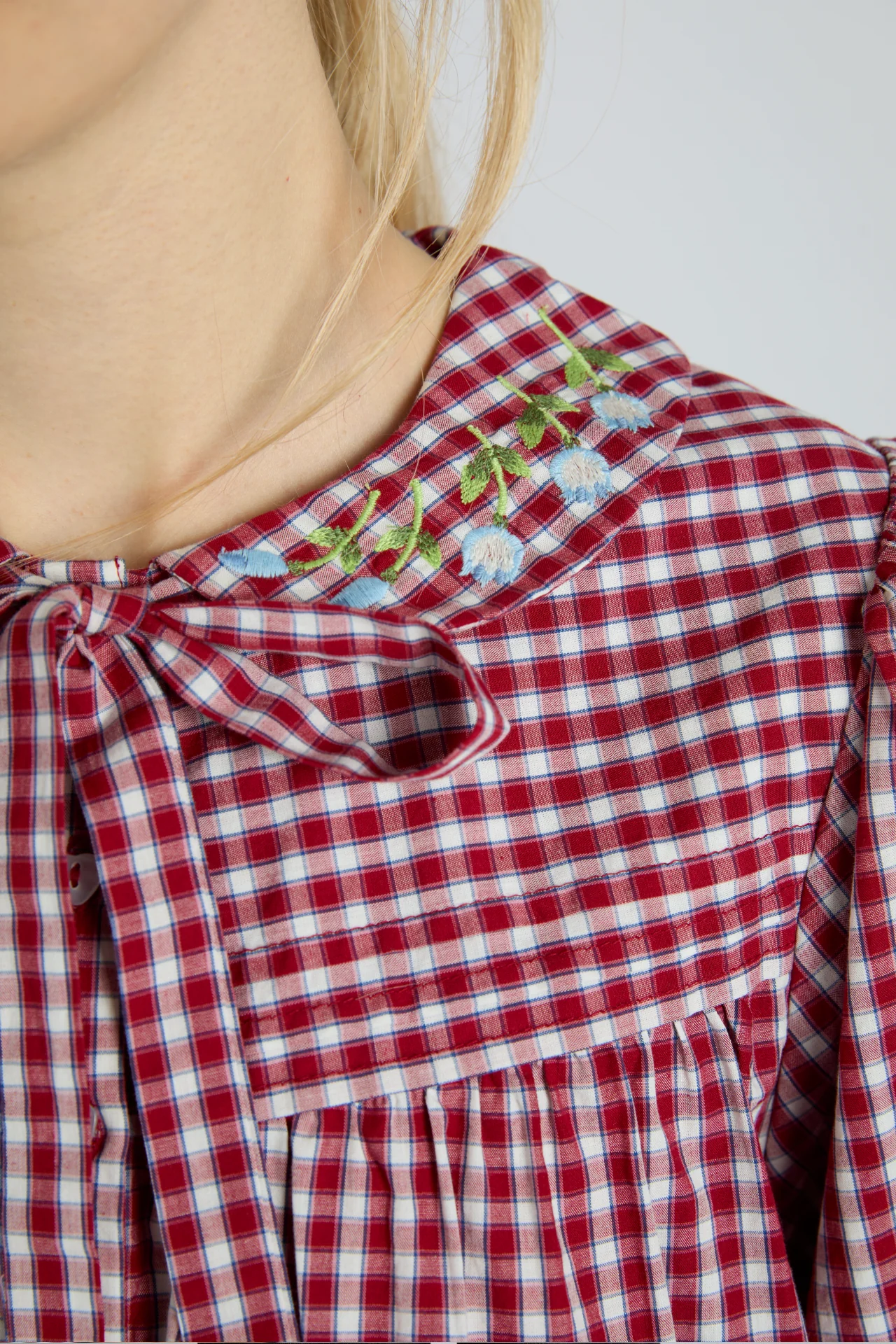 mila blouse - cherry gingham
