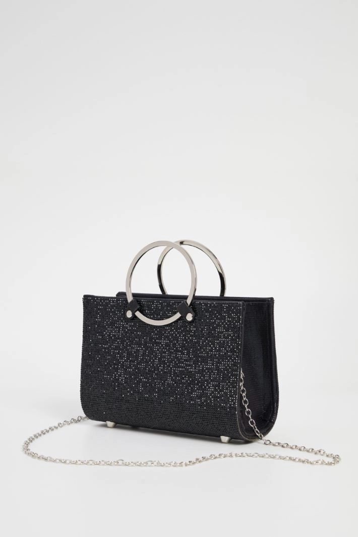Bag with metal handles - BLACK
