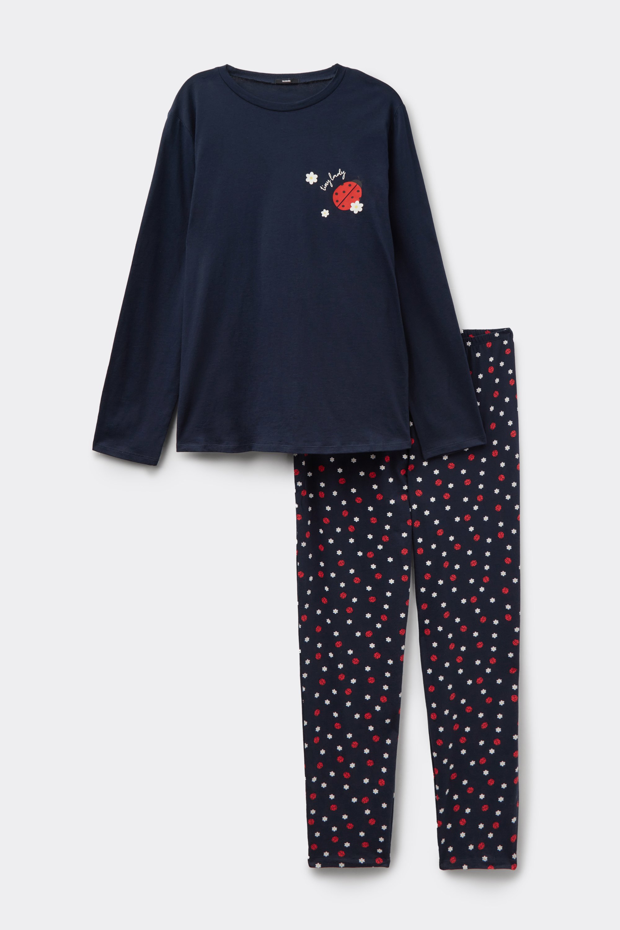 Ladybug Print Cotton Long Pyjamas