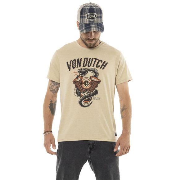 T-Shirt manches courtes Von Dutch VIBRA - BeigeRef : VDH0348