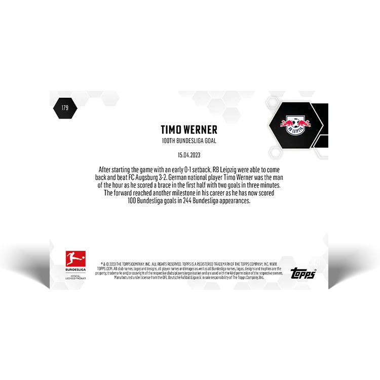 Topps UK - 100th Bundesliga goal - Bundesliga TOPPS NOW® Card #179