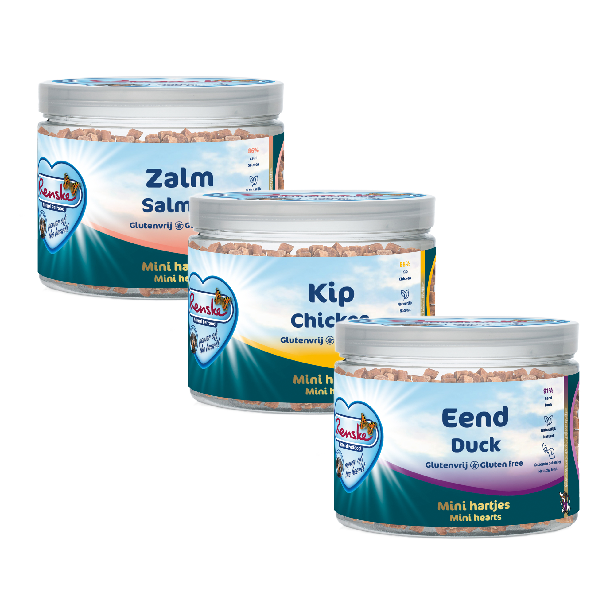 Renske Healthy Reward Mini Hearts - Chicken - 100 g