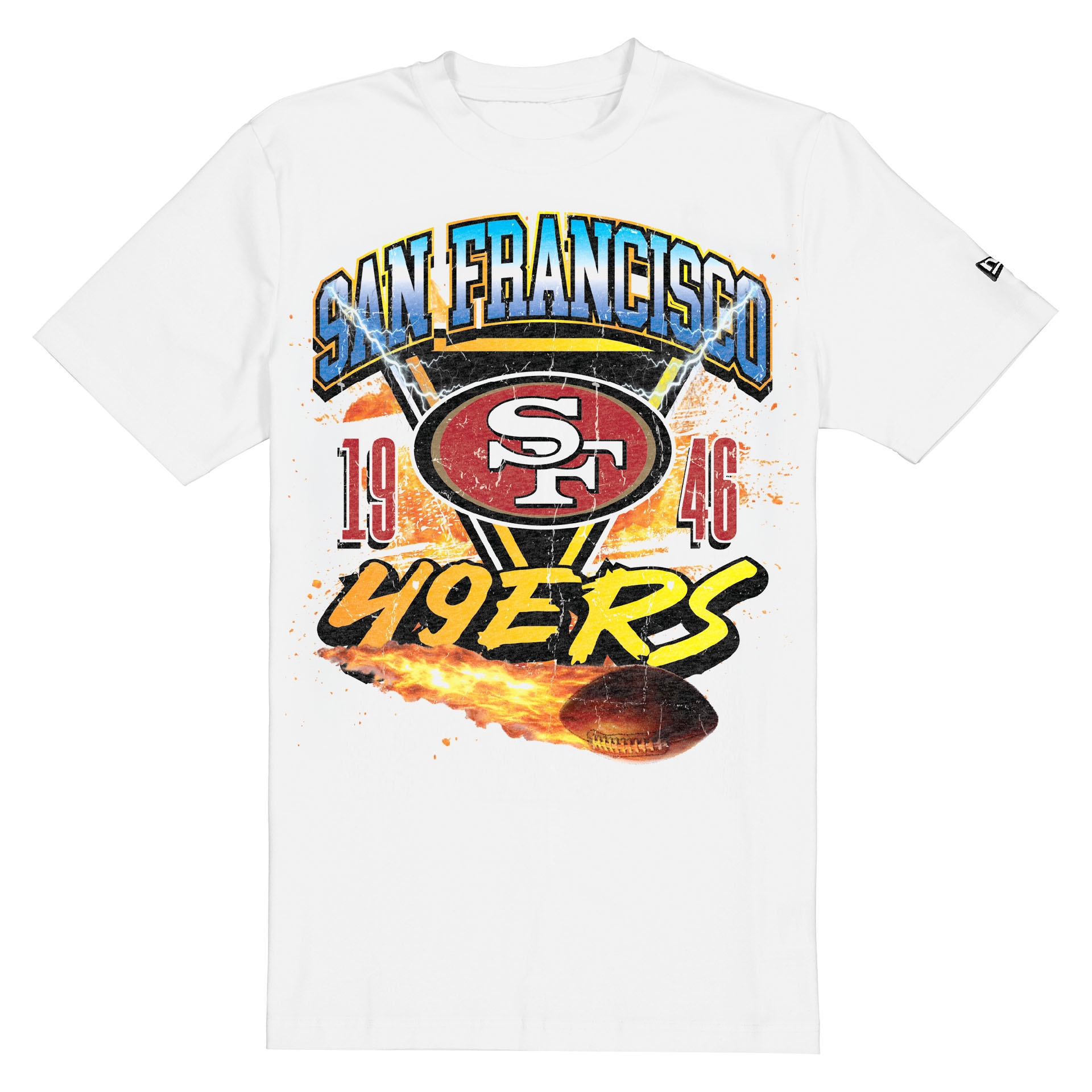 San Francisco 49ers Fireball Oversized NFL T-Shirt White
