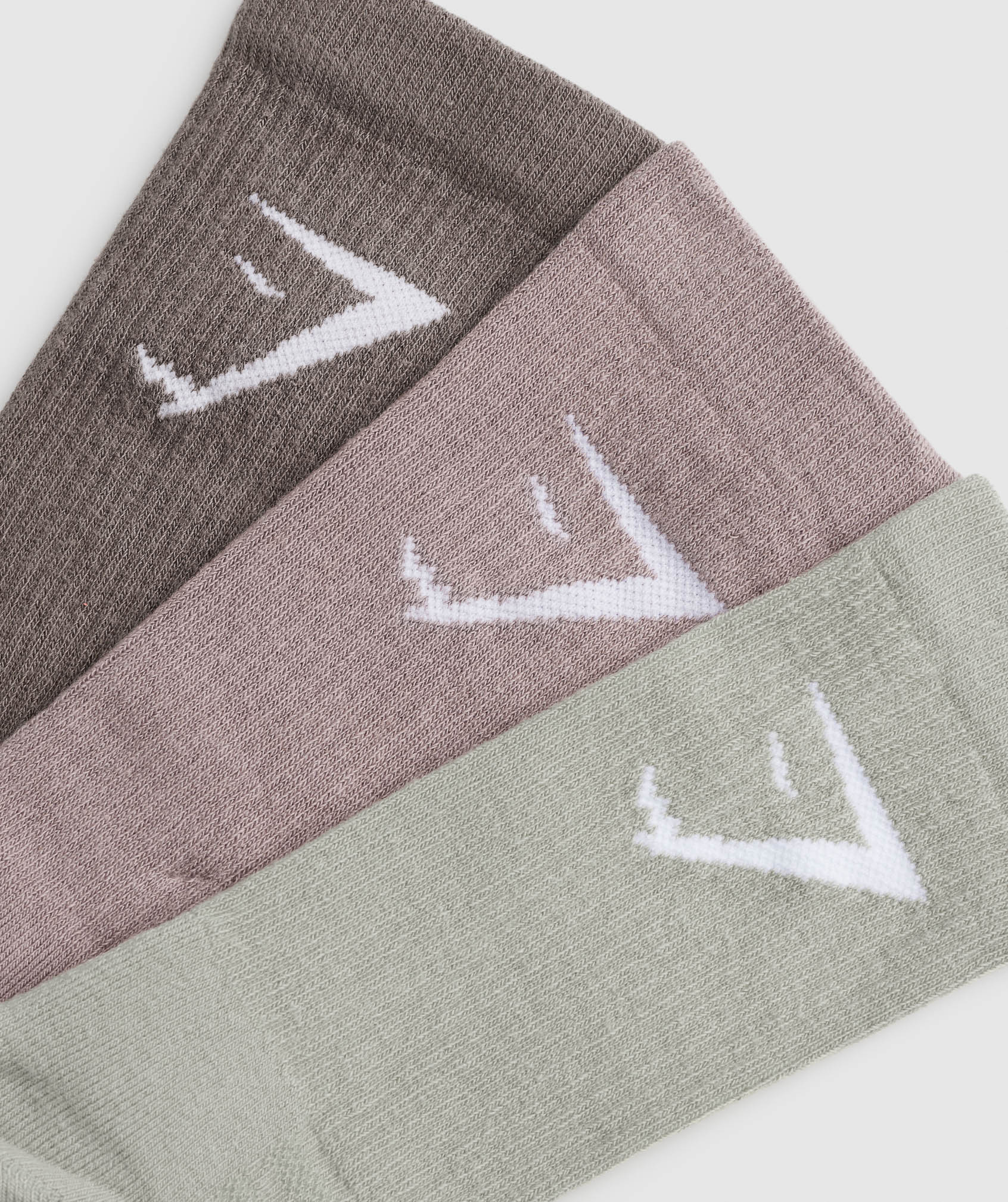 Crew Socks 3pk Camo Brown/Washed Mauve/Stone Grey