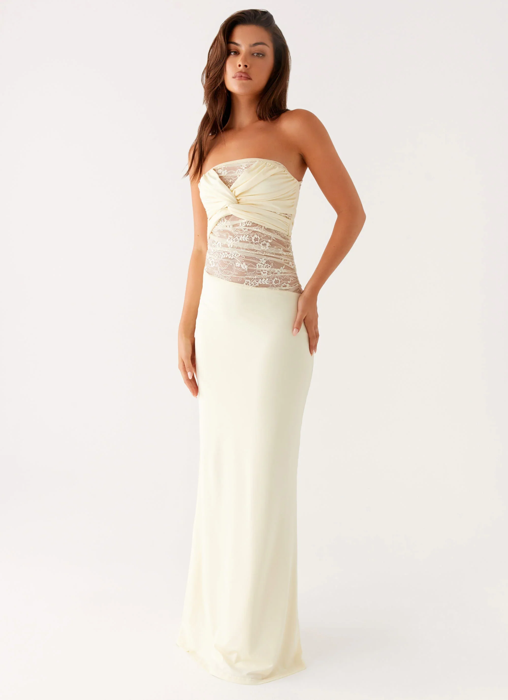 Sweet Energy Strapless Maxi Dress - Yellow