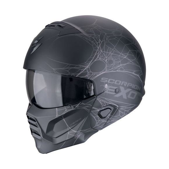 Casque jet Scorpion Exo EXO-COMBAT II - SPIDERWEB - Noir / GrisRef : SC1160