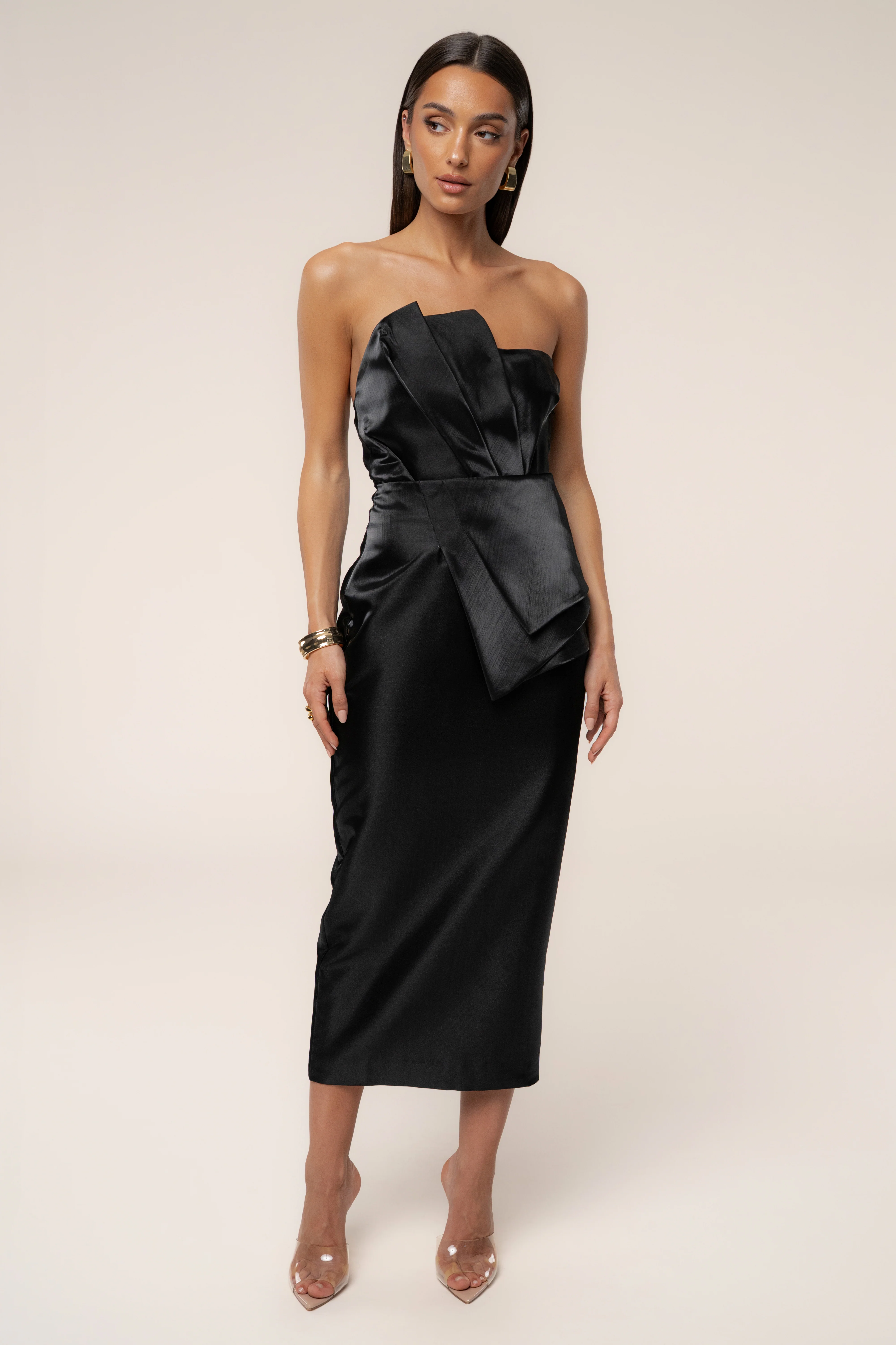 Black Gala Pleated Top