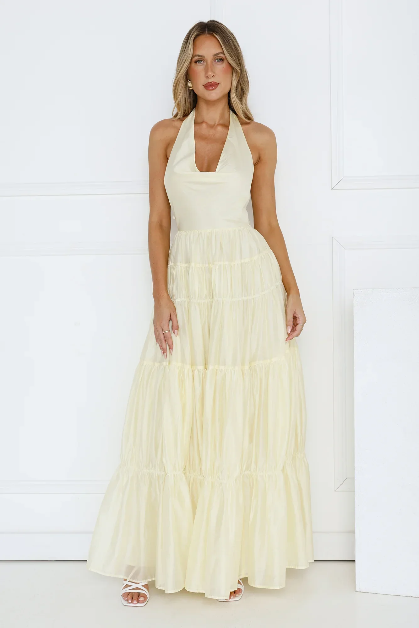Sunbeam Smile Halter Maxi Dress Butter