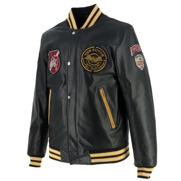Moto Helstons Von Dutch Collegian - Black / Yellow JacketRef: VDH0262