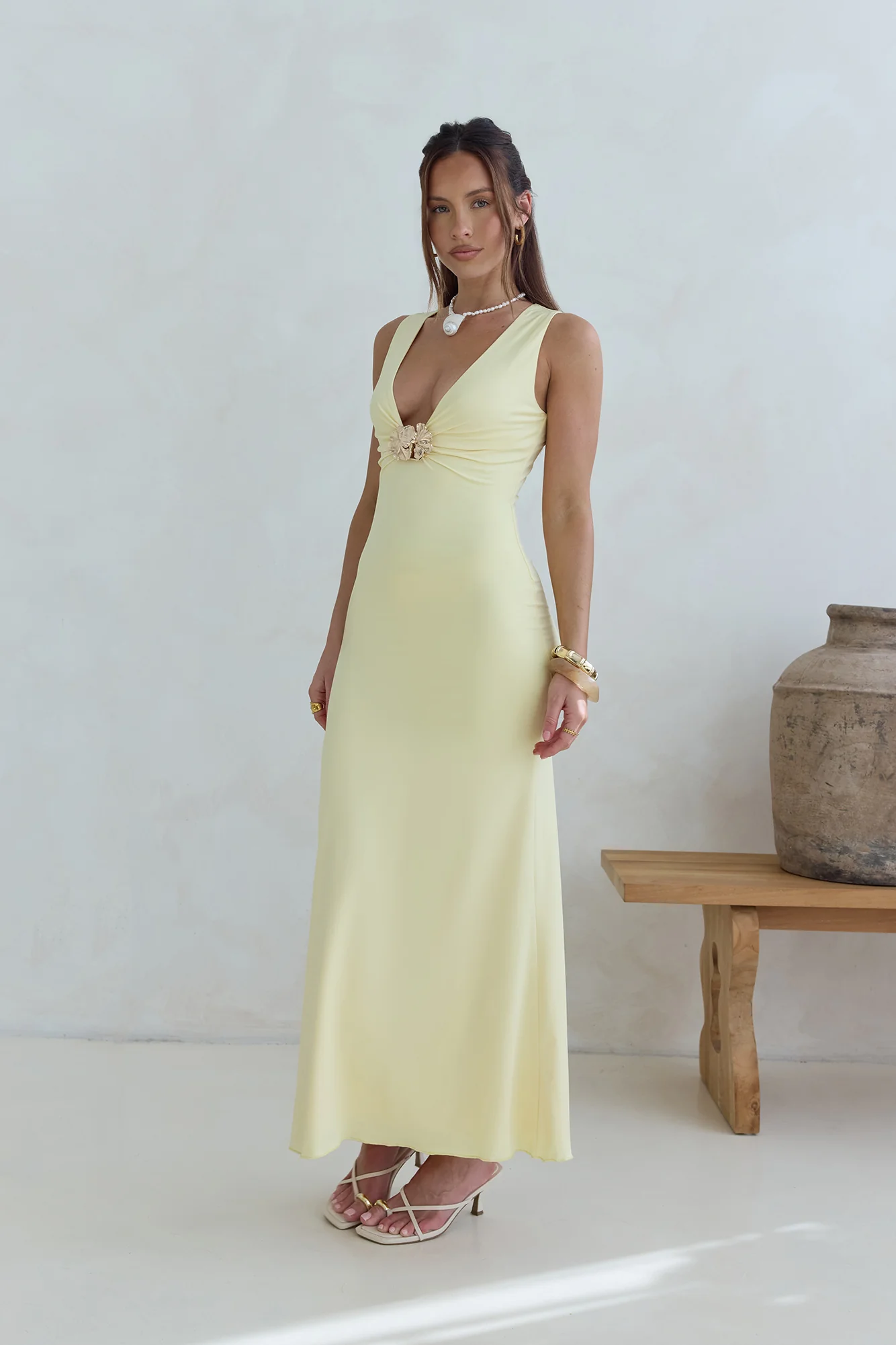 Coastal Caprice Maxi Dress Yellow