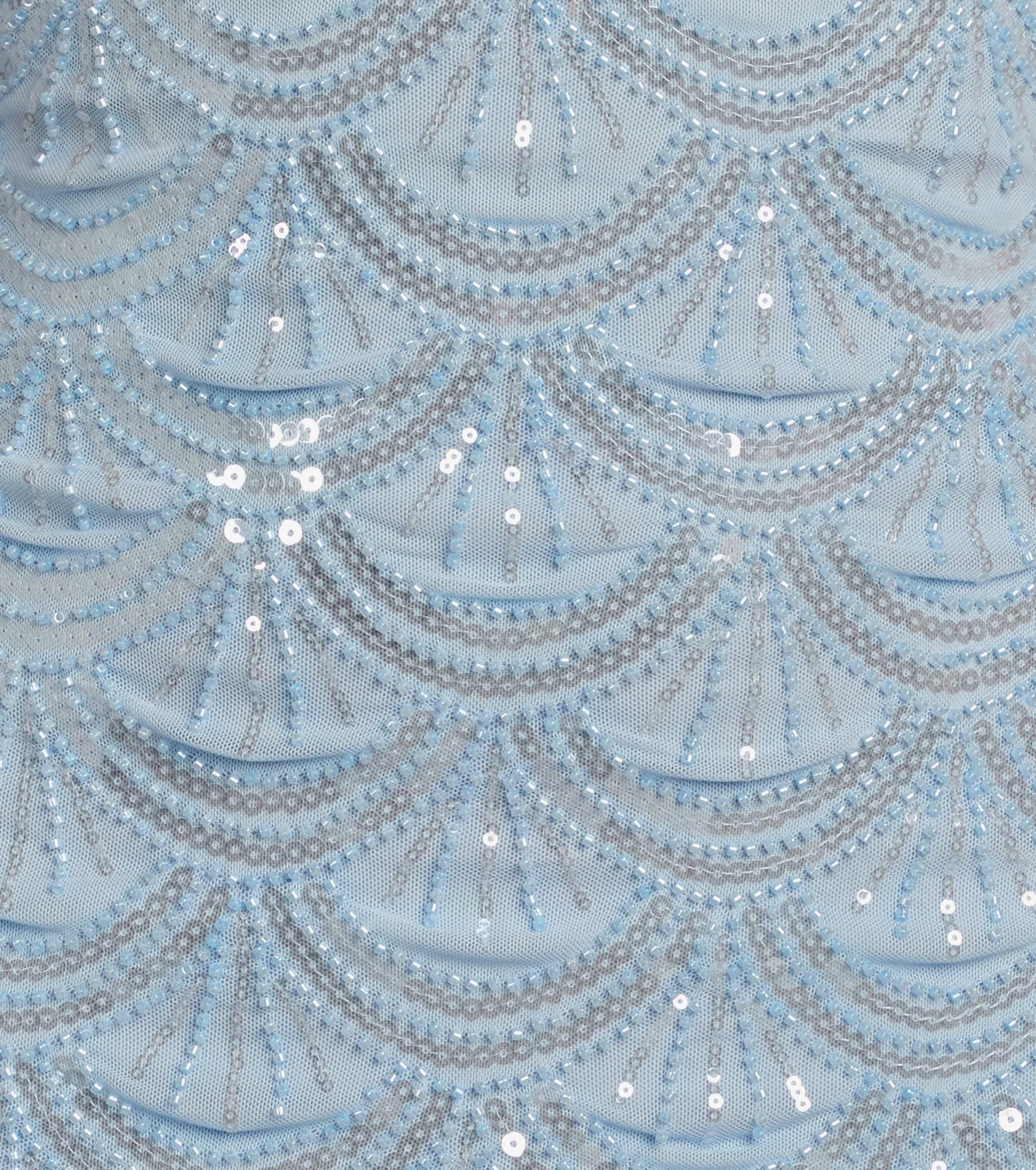 Lilah Beaded Scallop Mini Dress