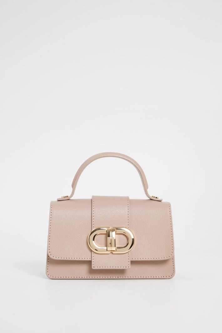 Hammered leather bag - POWDER PINK