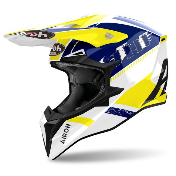 Casque cross Airoh WRAAAP - FEEL 2024 - Jaune / BleuRef : AR1383