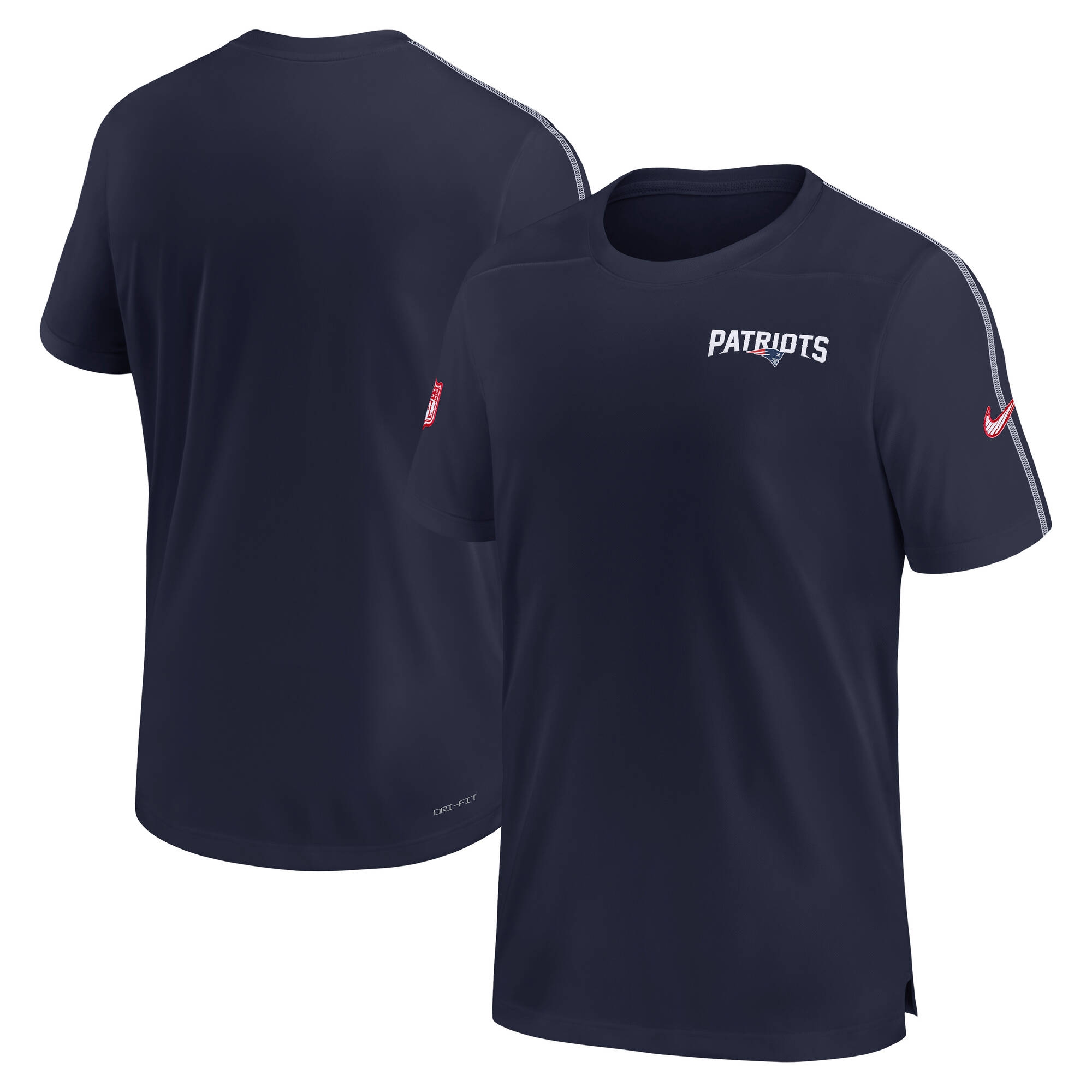 New England Patriots 2024 NFL Sideline Nike Dri-FIT Coach UV Top Navy