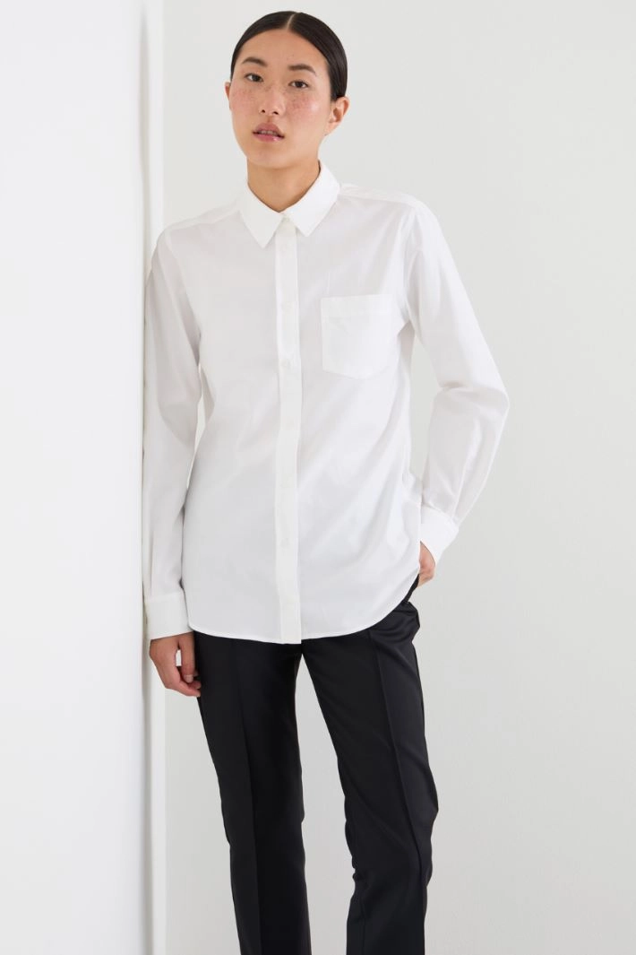 Cotton Oxford shirt - WHITE
