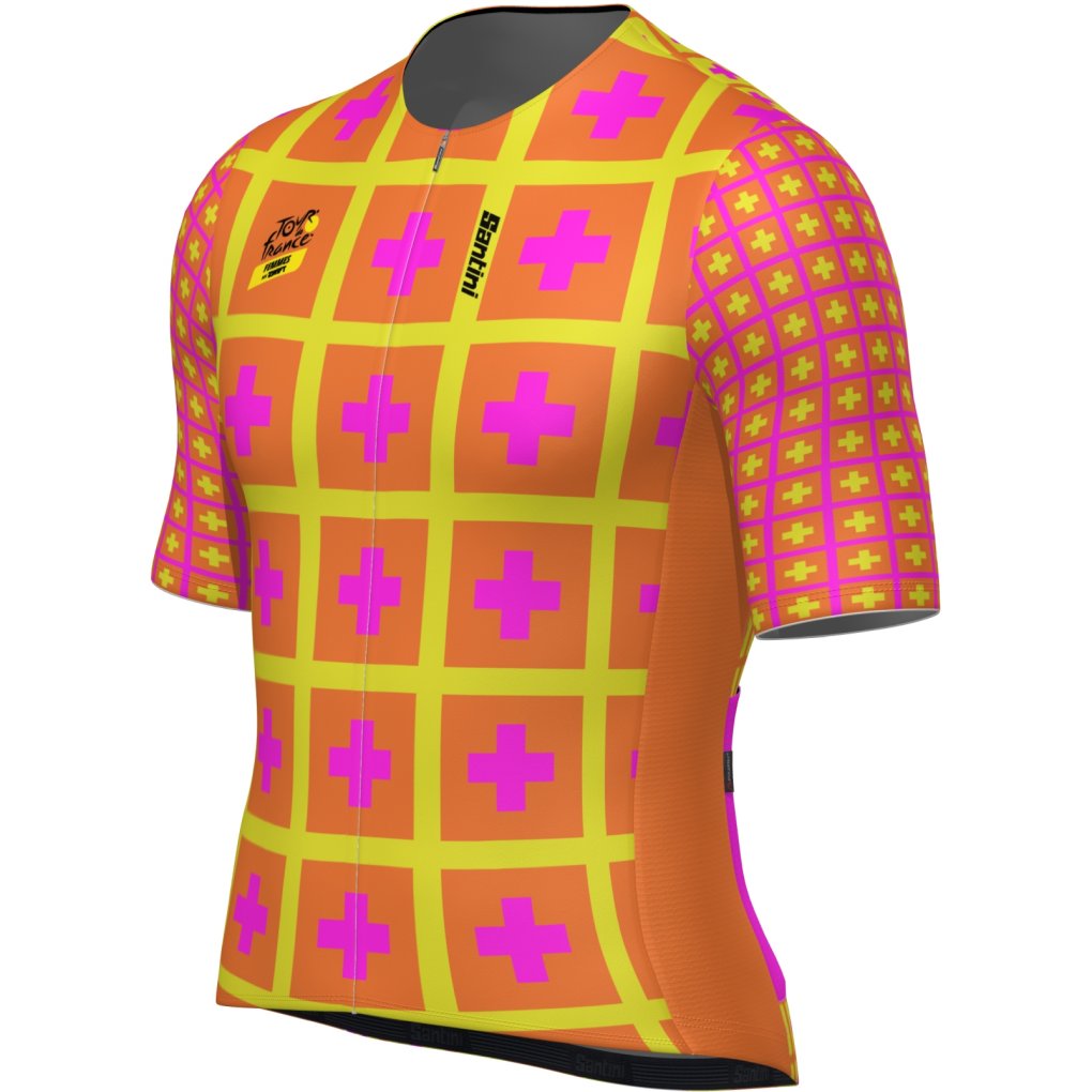 Santini Femmes Avec Zwift Grand Départ Suisse Jersey Women - Tour de France™ 2026 Collection RE97175CSUIS6TDF - arancio fluo AF