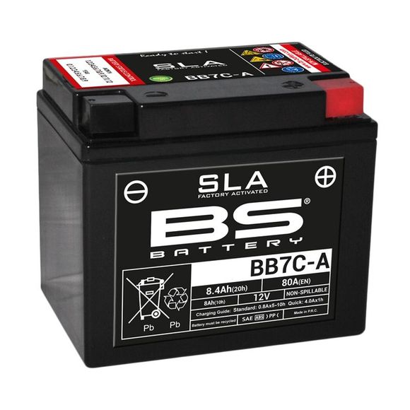 Batterie BS Battery SLA YB7C-A/BB7C-A ferme Type Acide Sans entretien/prête à l'emploiRef : BB7C-A-SLA / 1080694