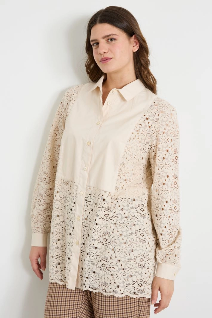Lace tunic - LIGHT BEIGE