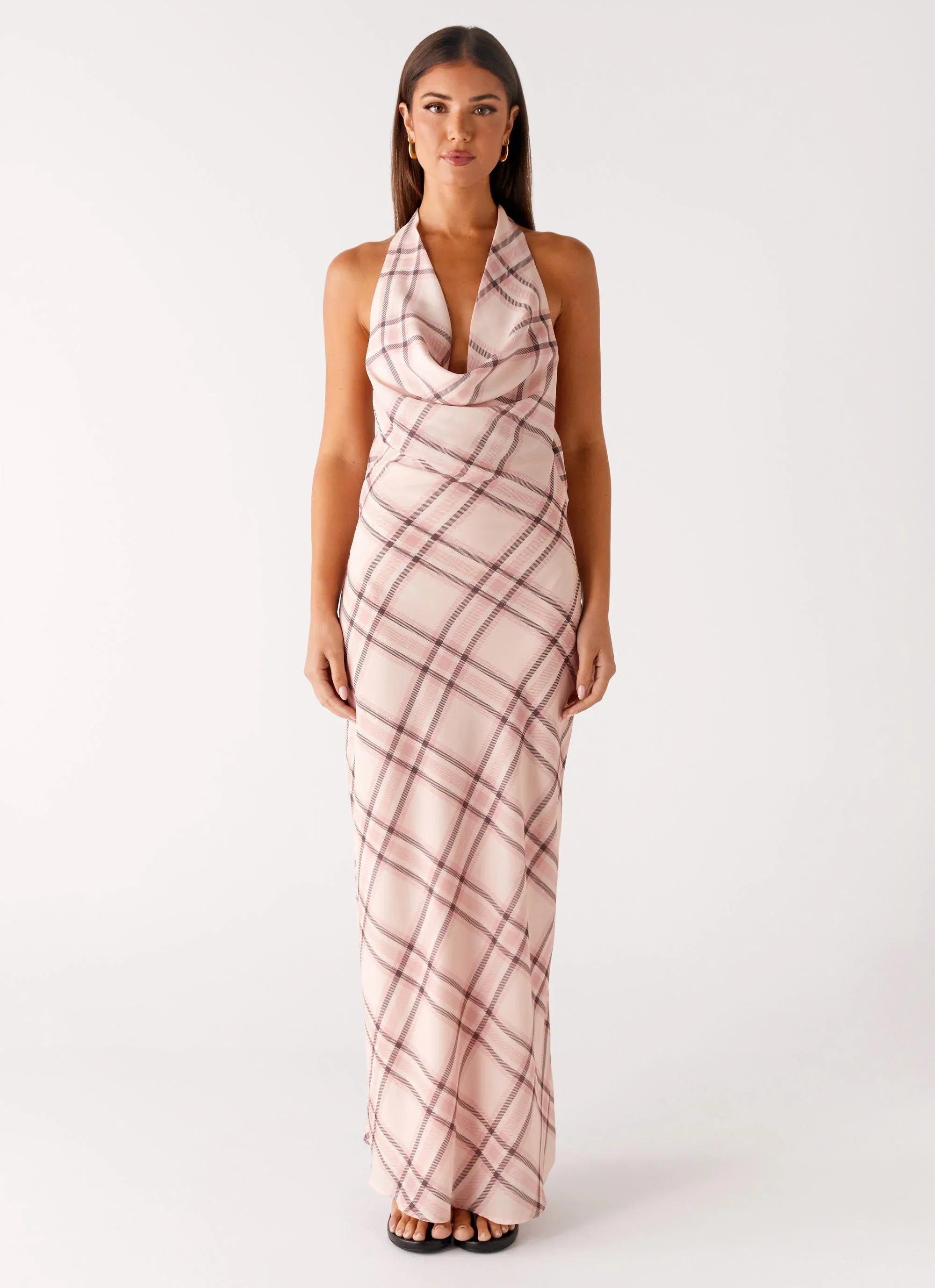 Muse Maxi Dress - Pink Check