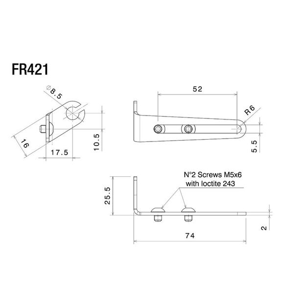 Rizoma rear turn signal bracket - blackRef: rz0905 / fr421b