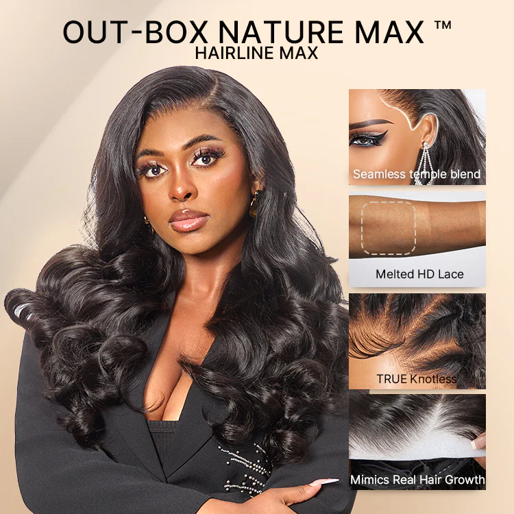 NatureMAX™ 250% Density Loose Wave Glueless Ear-to-ear 13x4 HD Lace Front High Density Wig Pre-Cut Lace Flexi-Fit Drawstring Cap