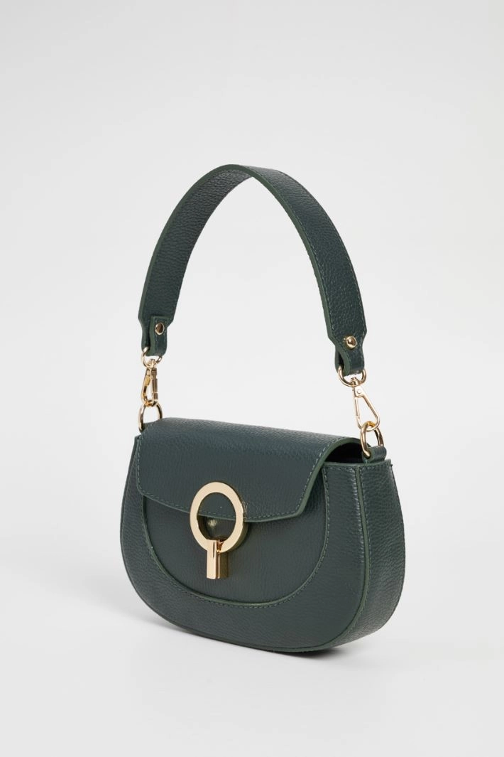 Leather shoulder bag - DARK GREEN