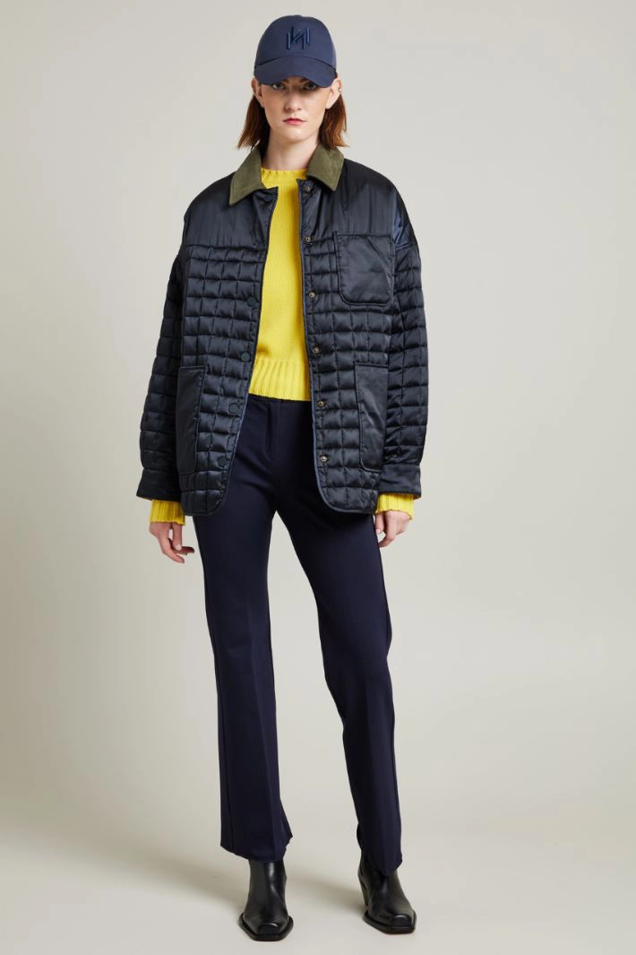 Quilted shirt-style jacket - BLUE BRONZE