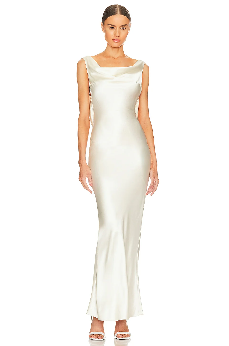 Plunging Back Cowl Dress