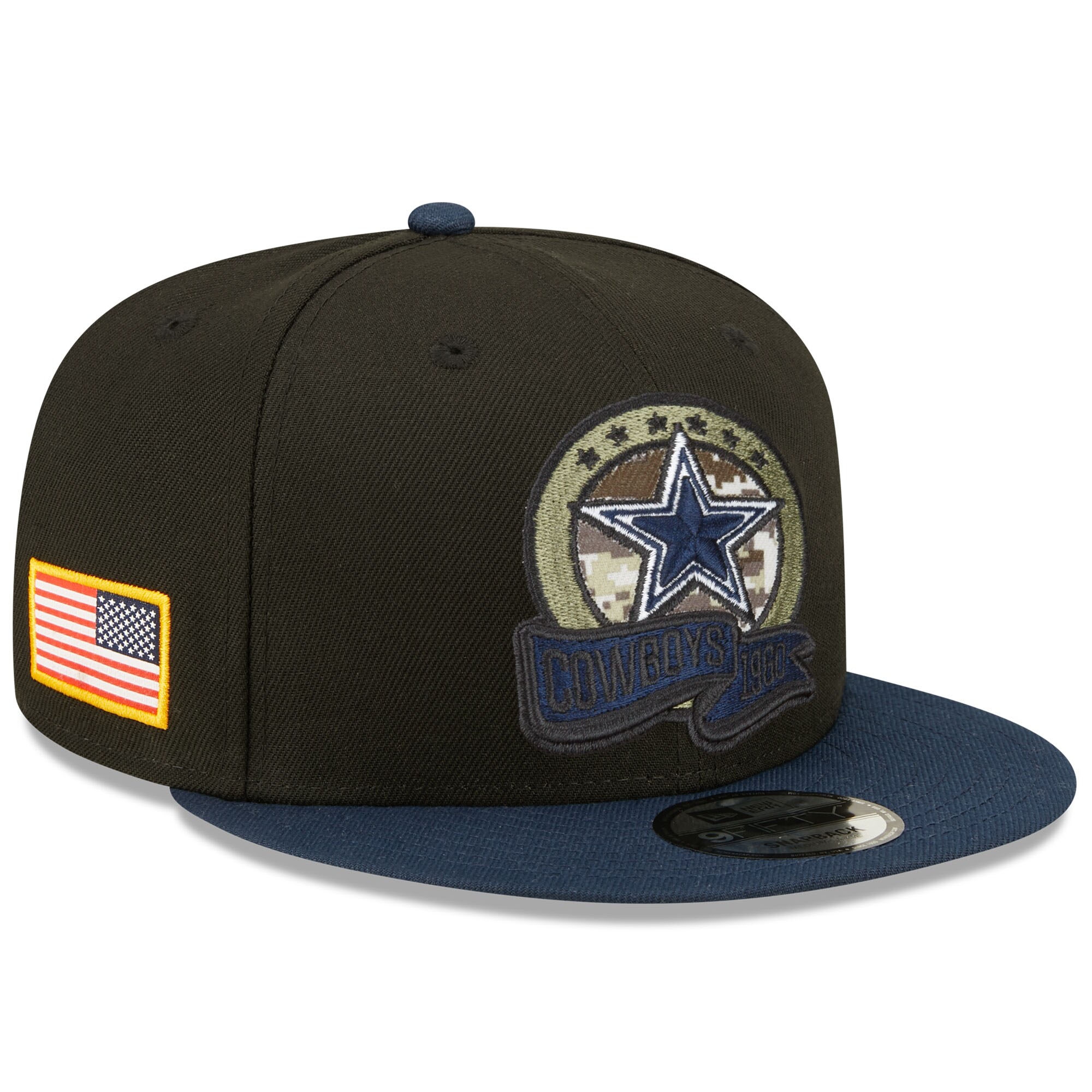 Dallas Cowboys 2022 NFL On-Field Salute to Service New Era 9FIFTY Snapback Cap