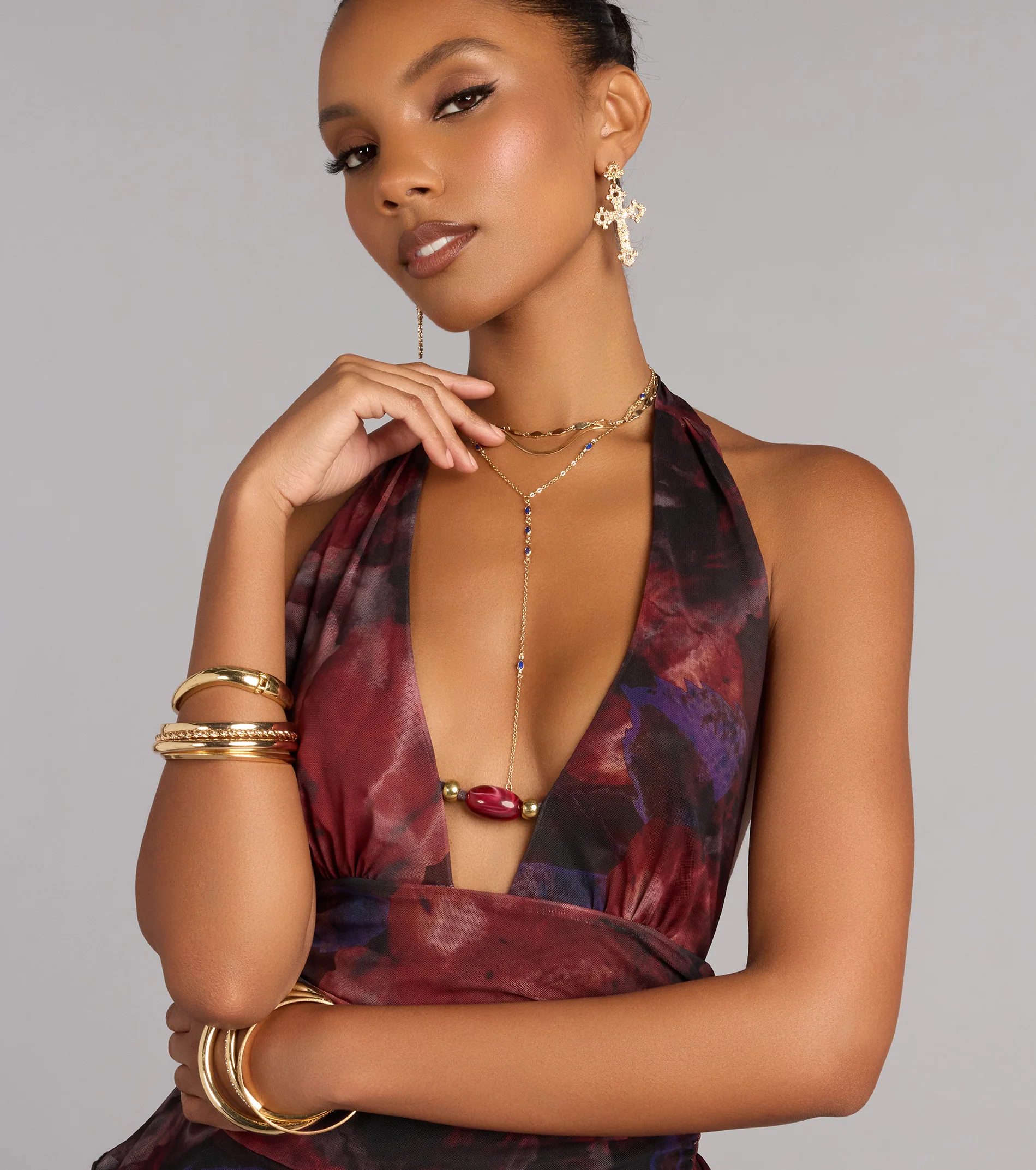 Midnight Details Colored Stone Necklace