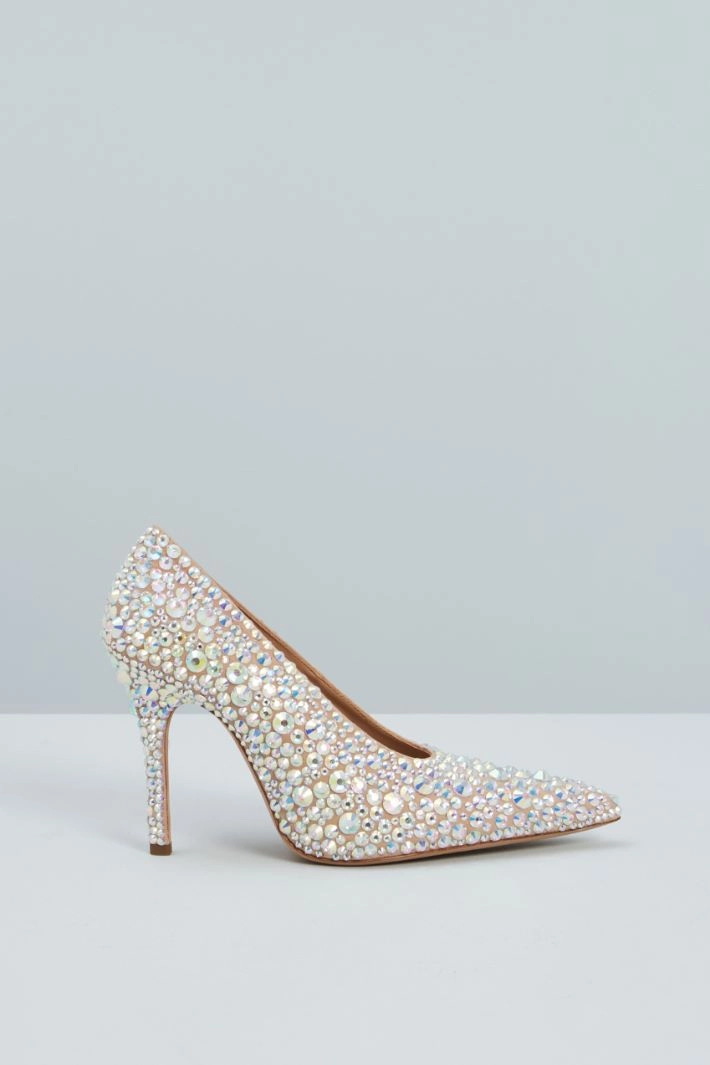 Studded court shoes - NUDE SILVER